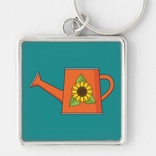 Porte-clés Arrosage orange avec tournesol (Devant)