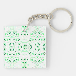 Porte-clés Art à la gouache abstrait vert blanc Firebrand