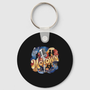 Porte-clés Art à l'aquarelle de musique Motown groovy vintage