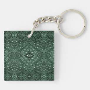 Porte-clés Art à l'encre d'alcool abstrait Maze Green