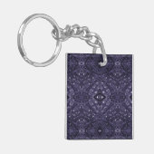 Porte-clés Art à l'encre d'alcool abstrait violet labyrinthe (Devant gauche)