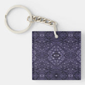 Porte-clés Art à l'encre d'alcool abstrait violet labyrinthe (Devant)