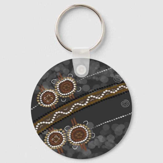 Porte-clés Art aborigène australien - Tribus perdues (Recto)