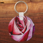 Porte-clés Art abstrait aquarelle macro fleur Rose rose (Recto)