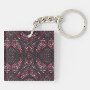 Porte-clés Art abstrait aquarelle rouge foncé rouge