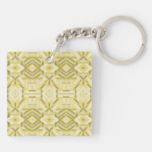Porte-clés Art Abstrait au Jaune Staccato au Pastel Doux