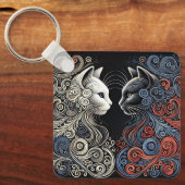 Porte-clés Art abstrait de chats (Recto)