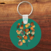 Porte-clés Art abstrait de l'arbre de la Terre brun Automne (Recto)