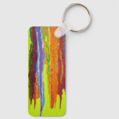 Porte-clés Art Abstrait en Jaune (Verso)