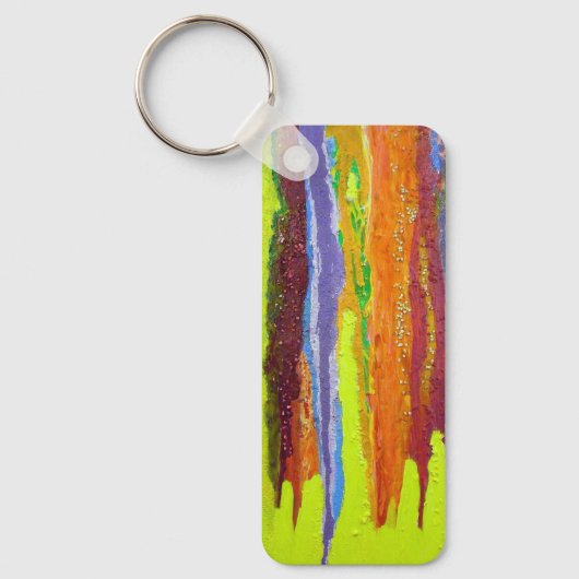 Porte-clés Art Abstrait en Jaune (Recto)