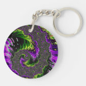 Porte-clés Art abstrait fractal en spirale psychédélique écle (Dos)