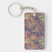 Porte-clés Art Abstrait moderne rouge jaune noir (Devant)