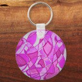 Porte-clés Art Abstrait rose chaud par Kara Willis (Recto)