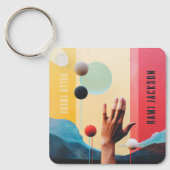 Porte-clés Art Abstrait unique élégant Nom artistique (Recto)