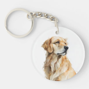 Porte-clés Art aquarelle Golden Retriever
