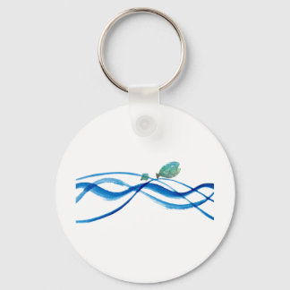 Porte-clés art aquatique : poisson père, poisson enfant