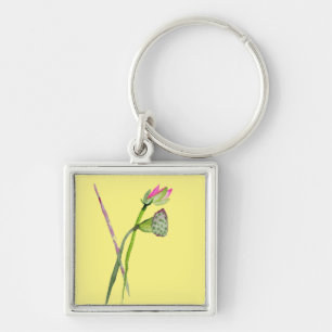 Porte-clés Art bouddhiste Fleur de Lotus Zen rose