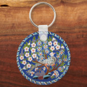 Porte-clés Art Carrelage Peacock Floral (Recto)