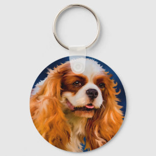 Porte-clés Art cavalier de chien d'épagneul du Roi Charles -