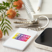 Porte-clés Art Chat Méfiez-Vous Du Chien (Devant droit)