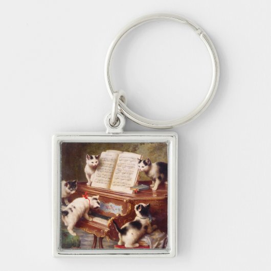 Porte-clés Art Chat vintage : Considérant Chatons (Devant)
