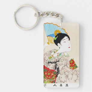 Porte-clés Art classique japonais oriental frais de dame de