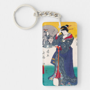 Porte-clés Art classique japonais oriental frais de dame de