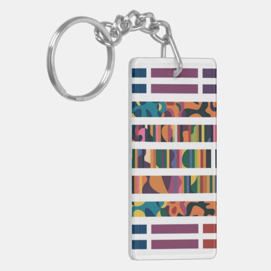 Porte-clés Art Code barre Abstrait (Devant gauche)