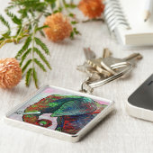 Porte-clés Art coloré d'éléphant (Côté)