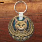 Porte-clés Art cyberpunk astronaute de chat (Verso)