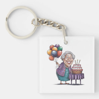 Porte-clés Art de ballon de fête d'anniversaire humoristique