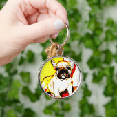Porte-clés Art de bouledogue français (Main)