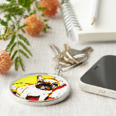 Porte-clés Art de bouledogue français (Côté)