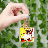 Porte-clés Art de bouledogue français (main)