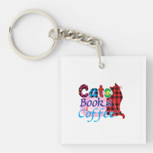 Porte-clés Art de chat Livres de chats Café_2