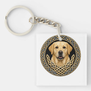 Porte-clés Art de chien Labrador Retriever à entrelacs