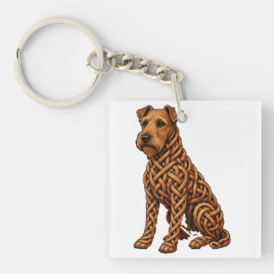 Porte-clés Art de chien Terrier Irlandais Nœud Celtique