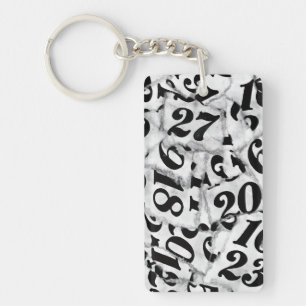 Porte-clés Art de collage de chiffres en papier déchiré