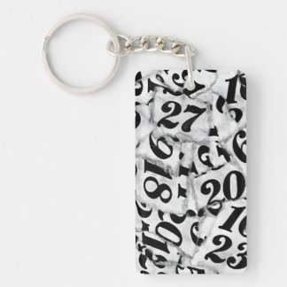 Porte-clés Art de collage de chiffres en papier déchiré