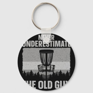 Porte-clés Art de Disc Golf pour grand-père hommes papa joueu