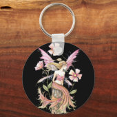 Porte-clés Art de Fée Fleur Rose (Recto)