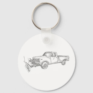 Porte-clés Art de griffonnage de camion de chasse-neige