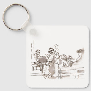 Porte-clés art de groupe de jazz
