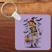 Porte-clés Art de Halloween squelette de citrouille (Recto)