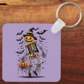 Porte-clés Art de Halloween squelette de citrouille (Verso)