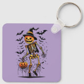 Porte-clés Art de Halloween squelette de citrouille (Dos)