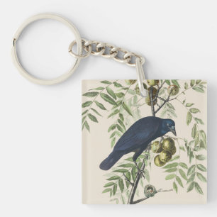 Porte-clés Art de la nature de corbeau américain Audubon vint