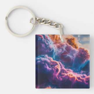 Porte-clés Art de la nébuleuse de l'espace abstrait - Cosmiqu