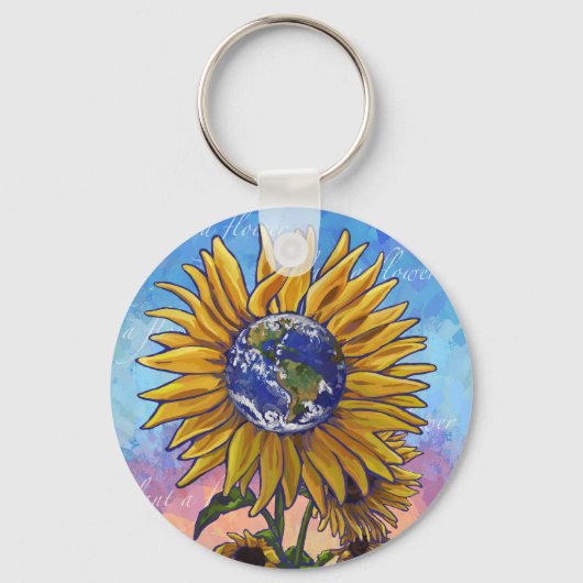 Porte-clés Art de la Terre de tournesol (Recto)