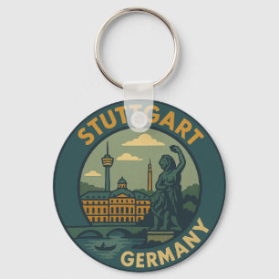 Porte-clés Art de la ville de Stuttgart en Allemagne